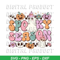 retro halloween spooky season cute ghost witch svg file