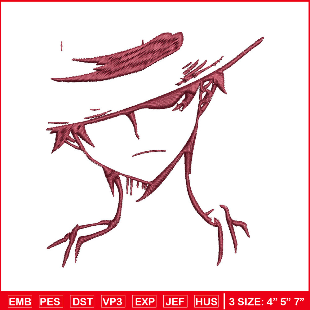 Luffy poster embroidery design, One piece embroidery, Anime design, Embroidery file, Embroidery shirt, Digital download.jpg