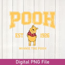 retro winnie the pooh est 1926 png, pooh bear png, disney png, disneyland png, disney world png, vintage pooh bear png