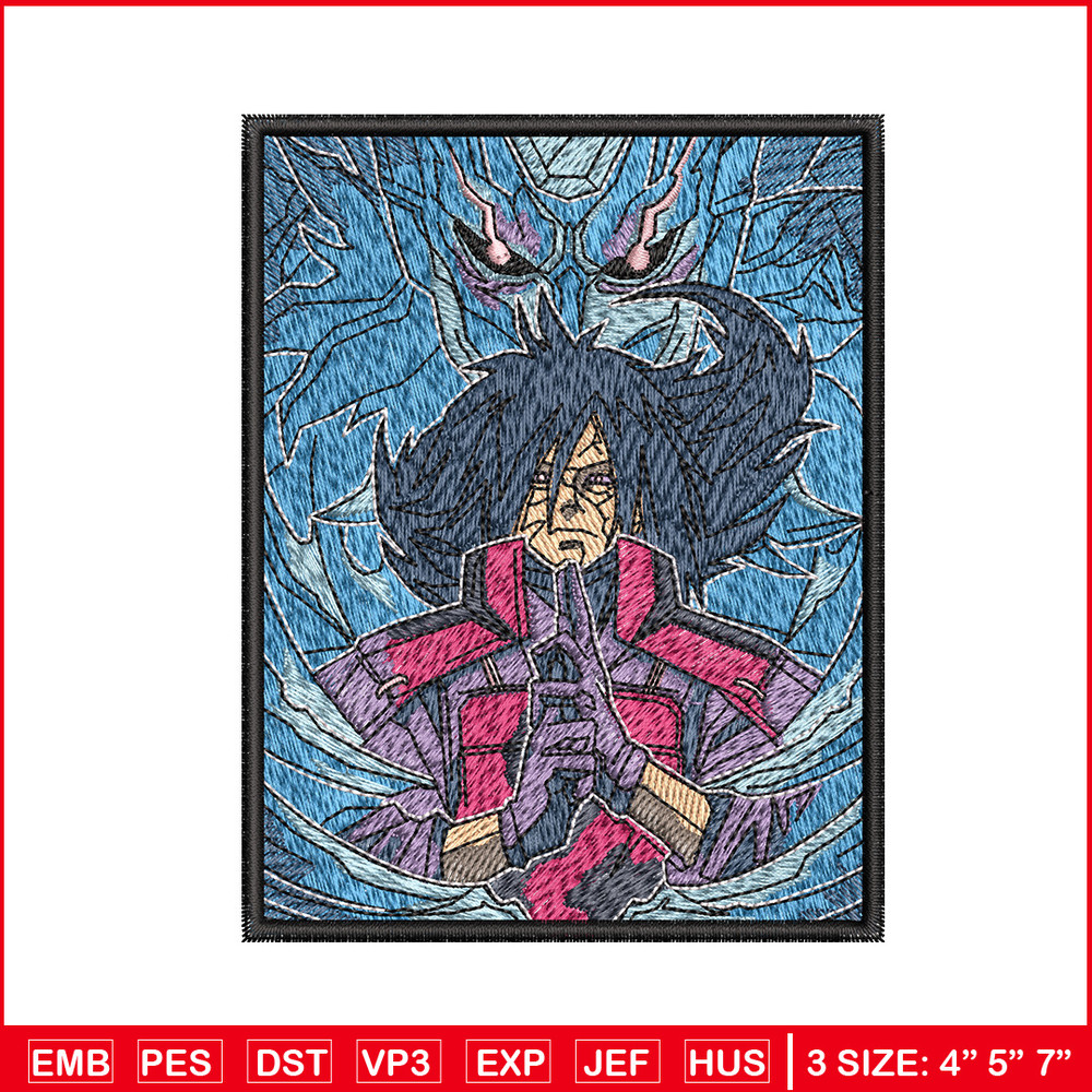 Madara poster embroidery design, Naruto embroidery, Anime design, Embroidery shirt, Embroidery file, Digital download.jpg