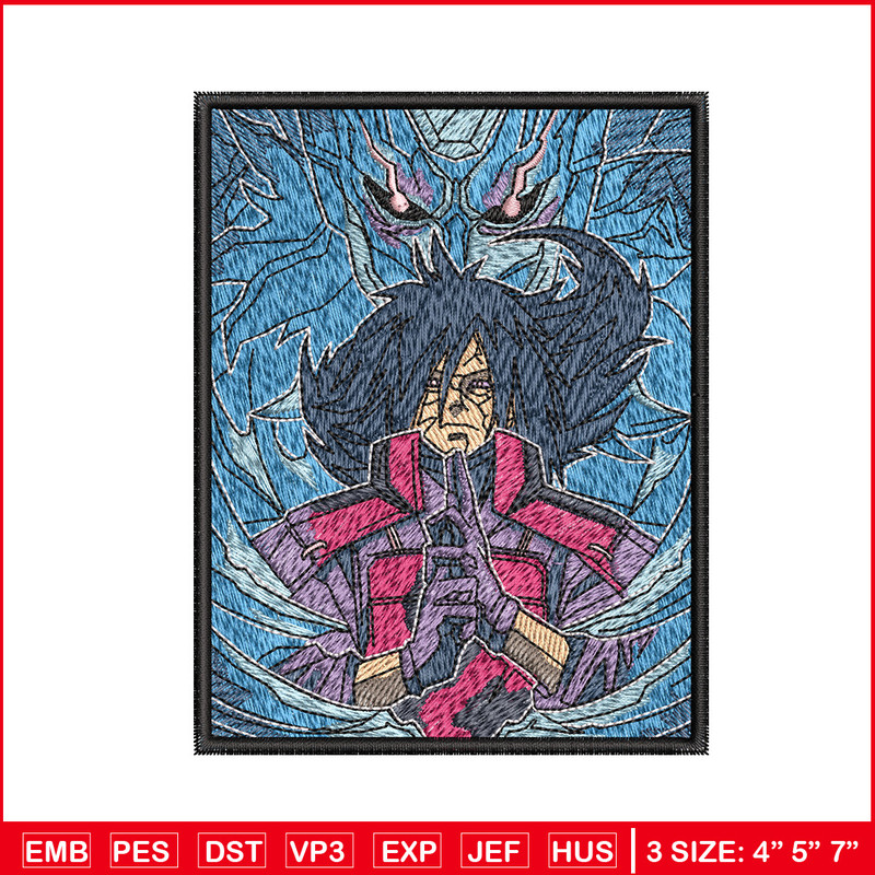 Madara poster embroidery design, Naruto embroidery, Anime design, Embroidery shirt, Embroidery file, Digital download.jpg