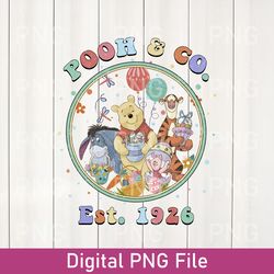 disney pooh & co 1926 png, cute winnie the pooh png, retro disney pooh bear png, disneyworld png, disney family trip png