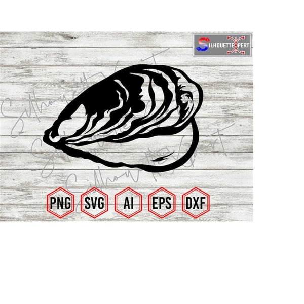 Shell Silhouette 2, Oyster shell svg, Shell svg - Clipart, V - Inspire ...