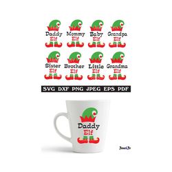 elf svg, elf family svg, christmas svg, christmas shirt design, clipart vector iron , cut files cricut silhouette ,mommy