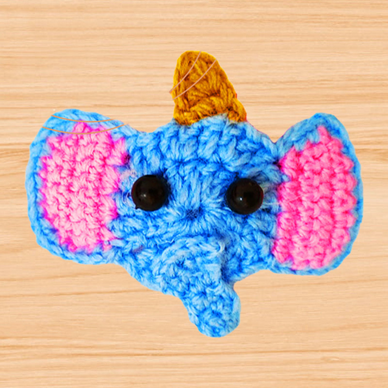 a crochet elephant hair clip pattern