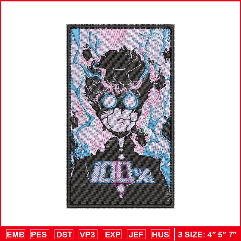 Mob poster embroidery design, Mob psycho embroidery, Anime design, Embroidery shirt, Embroidery file, Digital download.jpg