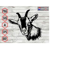 Goat Head svg, Goat Face svg, Farm Animal svg - Vector, Clipart, Cricut, CNC, Laser, Vinyl Cutter, Decal Sticker, T-Shir