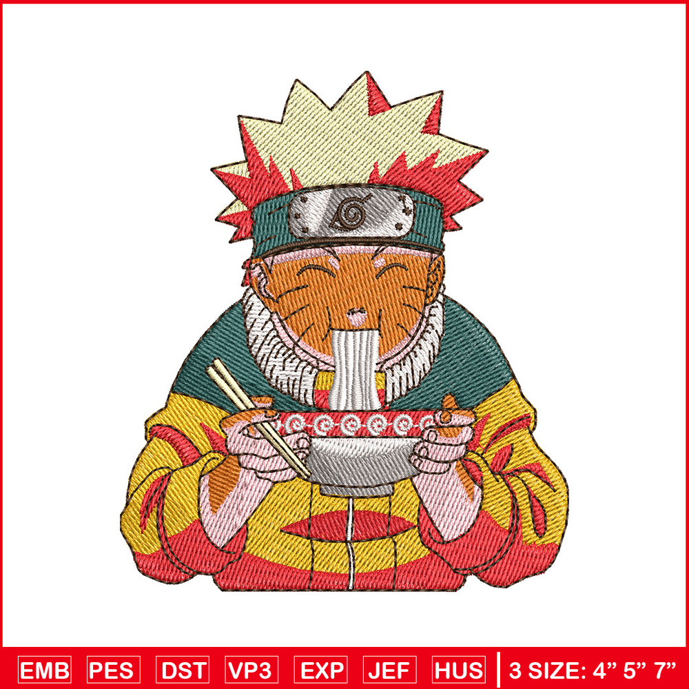 Naruto ramen embroidery design, Naruto embroidery, Anime design, Embroidery shirt, Embroidery file, Digital download.jpg