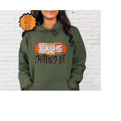getting lit fall hoodie, pumpkin hoodie, getting lit candles hoodie, fall outfit, fall bachelorette party hoodie,thanksg