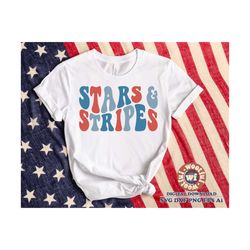 Stars and Stripes svg, America svg, United States svg, Patriotic svg, Freedom svg, Wavy Letters svg, Svg Dxf Eps Ai Png