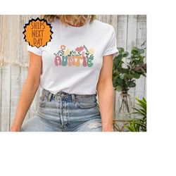 retro floral auntie shirt, mama floral shirt, mom shirt for mom for mother's day, mama t-shirt, shirt for mom for mother