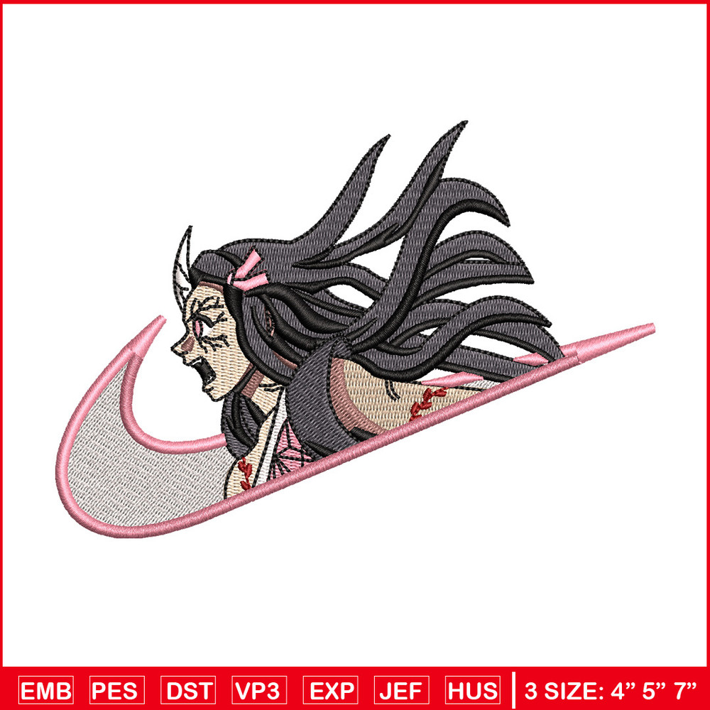 Nezuko nike embroidery design, Demon slayer embroidery, Nike design, Embroidery shirt, Embroidery file, Digital download.jpg