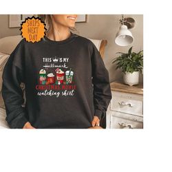 this is my movie watching sweatshirt, hallmark christmas movies sweater, holiday spirit sweater, gift for her, cute chri
