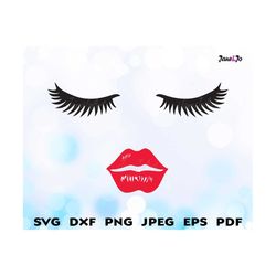 sexy face svg, lip face eyelashes svg,kiss svg shirt svg,face cricut files,women svg silhouette,cute face svg clipart,li