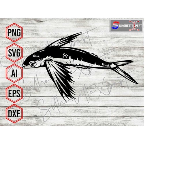 Flying Fish svg, Fish svg, Fishing svg - Clipart, Vector, Cr - Inspire ...