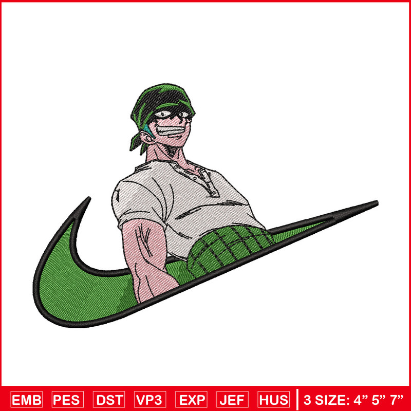 Nike x zoro embroidery design, One piece embroidery, Nike design, Embroidery shirt, Embroidery file, Digital download.jpg