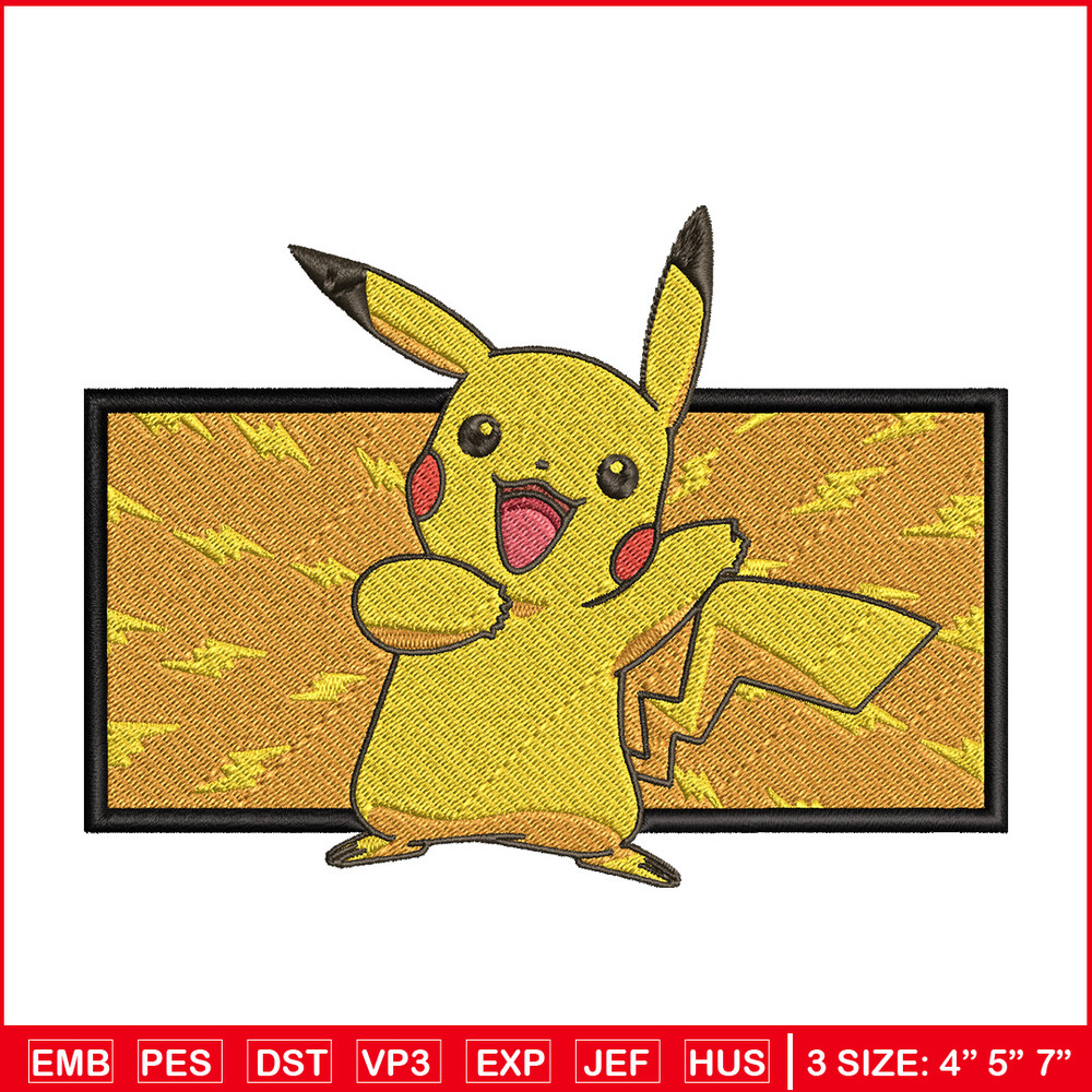 Pikachu box embroidery design, Pokemon embroidery, Anime design, Embroidery file, Digital download, Embroidery shirt.jpg