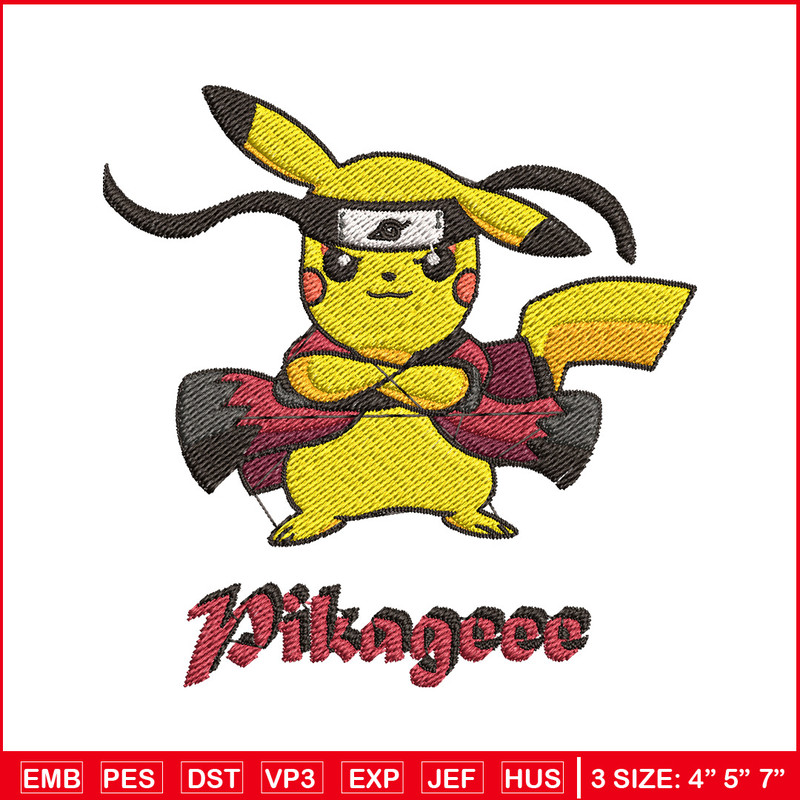 Pikagee embroidery design, Pokemon embroidery, Anime design, Embroidery shirt, Embroidery file, Digital download.jpg