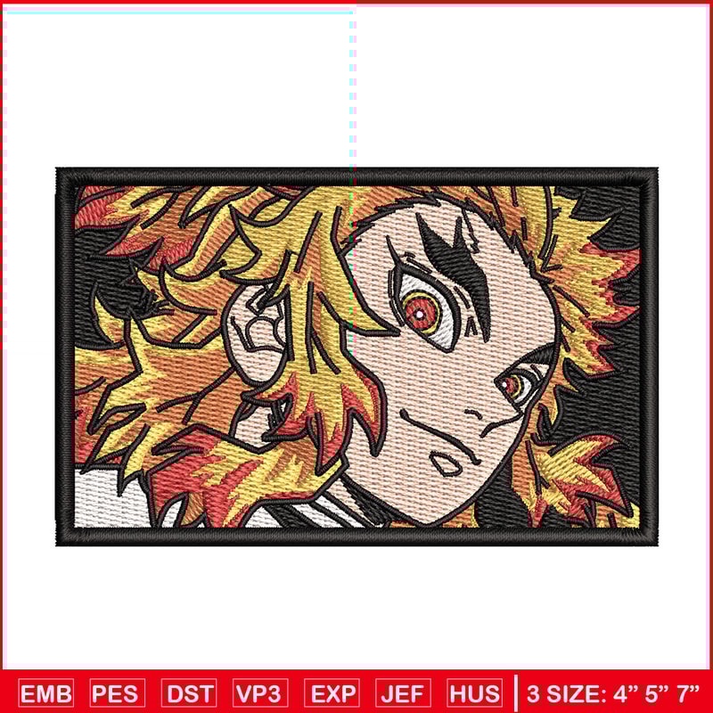Rengoku rectangle embroidery design, Rengoku embroidery, Anime design,Embroidery shirt,Embroidery file, Digital download.jpg