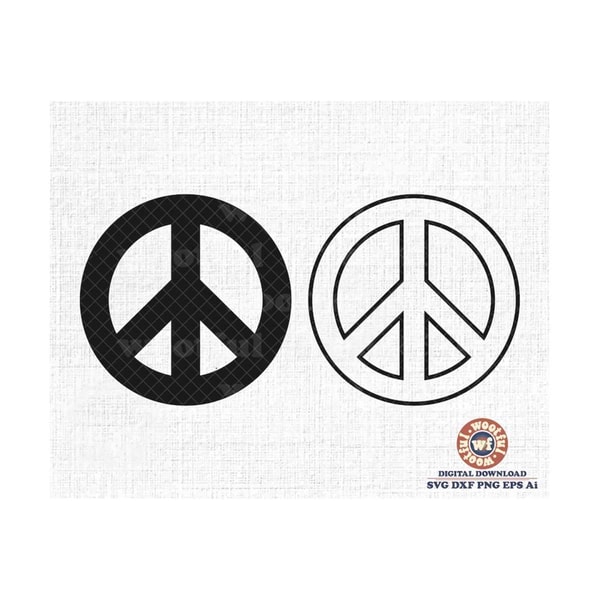 Peace Sign Solid Peace Signs svg, Peace Sign Outline svg, Peace symbol svg, P | Inspire ...