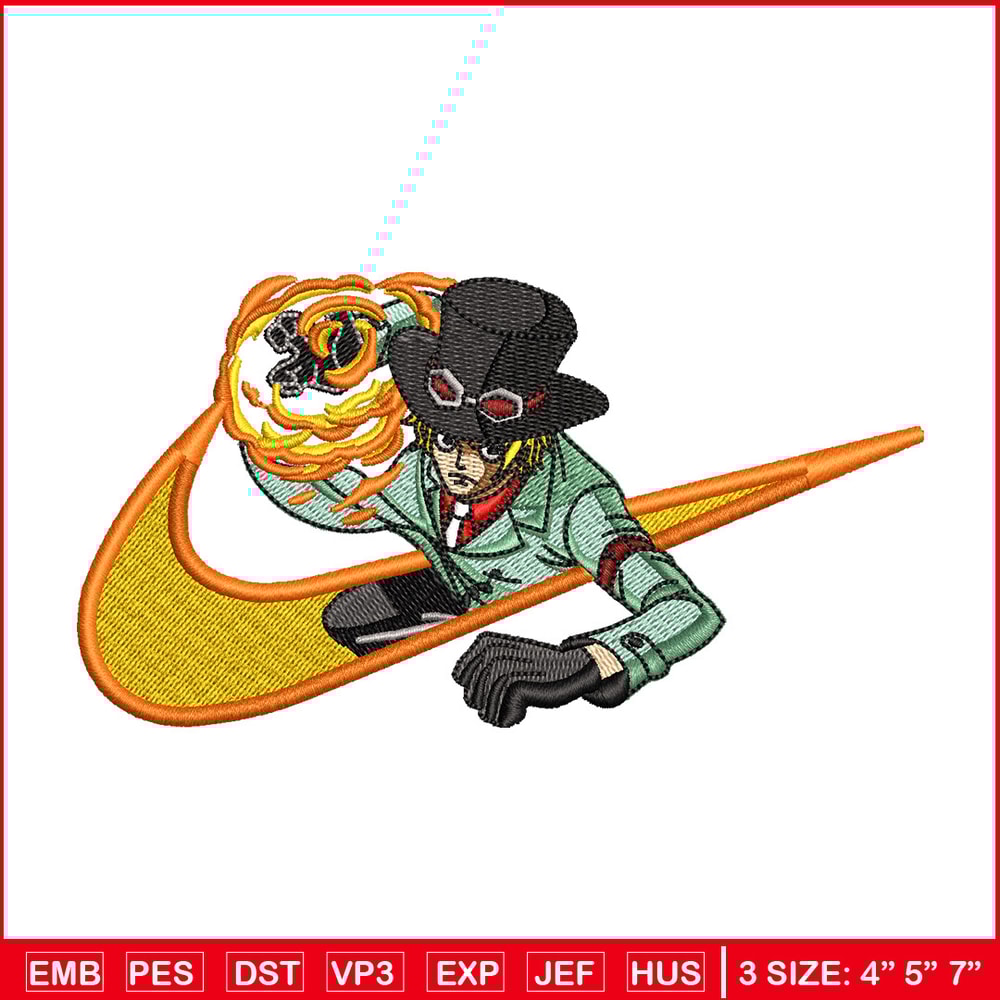 Sabo nike embroidery design, One piece embroidery, Nike design, Embroidery shirt, Embroidery file, Digital download.jpg