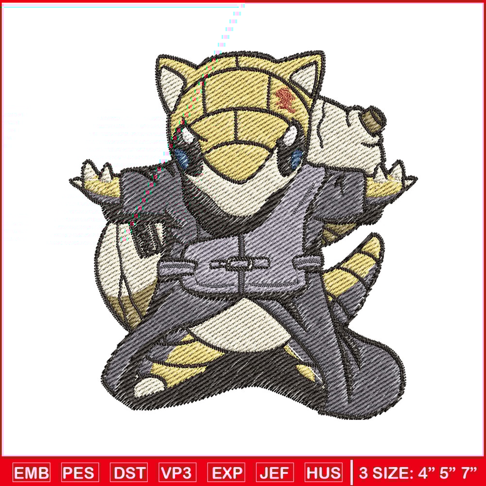 Sandshrew embroidery design, Pokemon embroidery, Anime design, Embroidery file, Digital download, Embroidery shirt.jpg