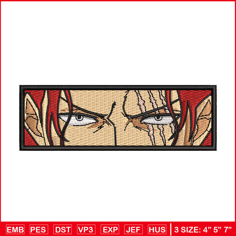 Shank eyes embroidery design, One piece embroidery, Anime design, Embroidery shirt, Embroidery file, Digital download.jpg