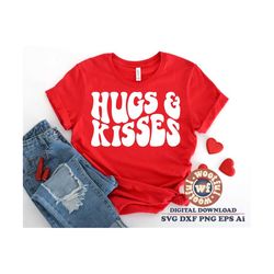 hugs and kisses svg, valentine's day svg, valentine svg, wavy stacked svg, valentines day svg, xo xo, svg dxf eps ai png