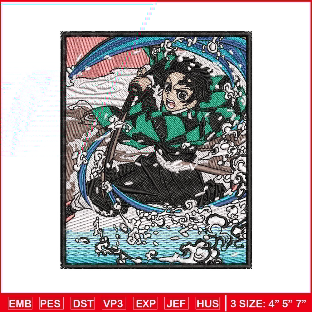 Tanjiro water embroidery design, Tanjiro embroidery, Anime design, Embroidery shirt, Embroidery file, Digital download.jpg
