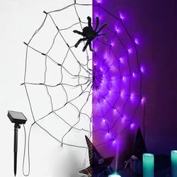 black spider web lights halloween