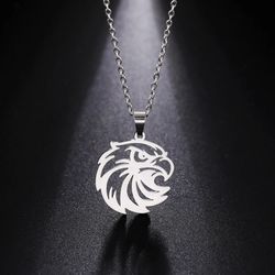 eagle head pendant, stainless steel necklace