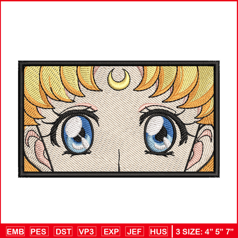 Usagi eyes embroidery design, Sailor moon embroidery, Anime design, Embroidery file, Embroidery shirt, Digital download.jpg