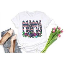 mama flower smiley shirt, floral print mom shirt, retro shirts, spring mom shirt, wildflower mom tee, daisy smiley tee,