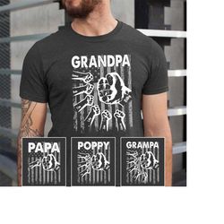 personalized papa patriotic shirt, fathers day shirt for grandpa, custom poppy, grandpa fist bump shirt