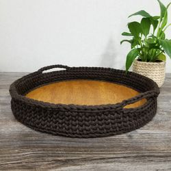 Crochet serving tray Serving dish Crochet coaster Coffee tray Table decoration Cotton tray Gift