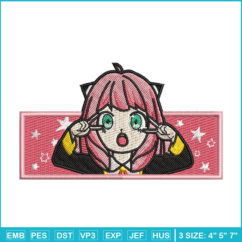 Anya box embroidery design, Spy family embroidery, Anime design, Embroidery shirt, Embroidery file, Digital download.jpg