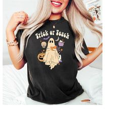 trick or teach shirt, teacher halloween sweatshirt, spooky teacher shirt, retro halloween book shirt, halloween teacher
