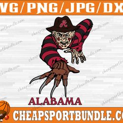 alabama crimson tide freddy krueger svg, alabama crimson tide svg, n c a a teams svg, n c a a svg, png, dxf, eps