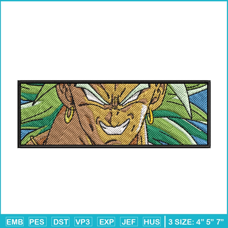 Broly box embroidery design, Dragonball embroidery, Anime design, Embroidery shirt, Embroidery file, Digital download.jpg