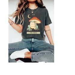 the frog tarot card shirt, witchy tarot card shirt, mushroom frog t-shirt, wildlife tarot card, witchy stuff shirt, fair