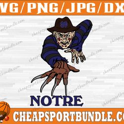 notre dame fighting irish freddy krueger svg, notre dame fighting irish svg, n c a a teams svg, n c a a svg, png, dxf