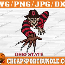 ohio state buckeyes freddy krueger svg, ohio state buckeyes svg, n c a a teams svg, n c a a svg, png, dxf, eps