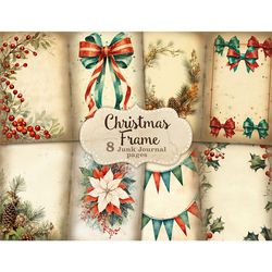 Christmas Frame Junk Journal Page | Xmas Printable