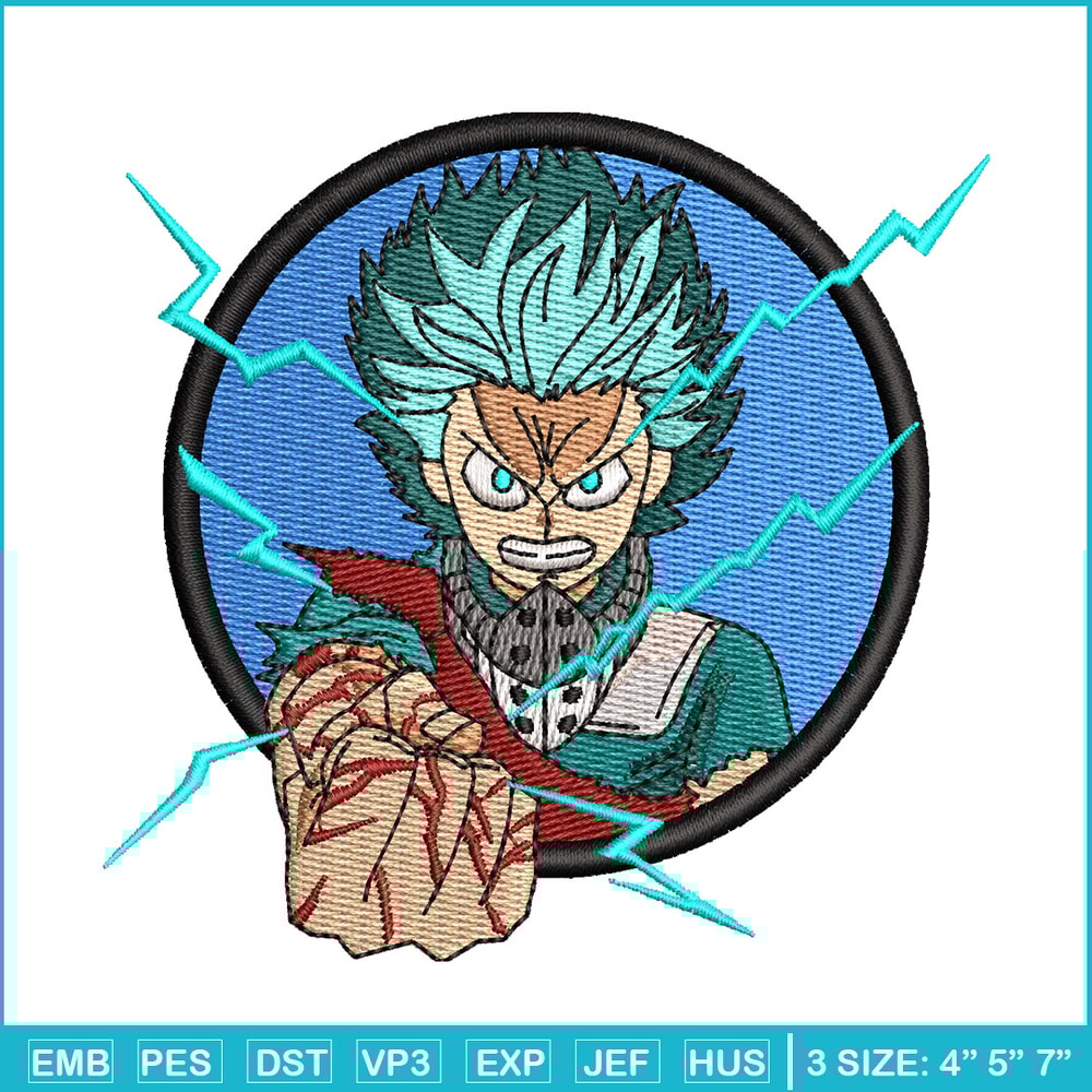 Deku circle embroidery design, Mha embroidery, Anime design, Embroidery shirt, Embroidery file, Digital download.jpg