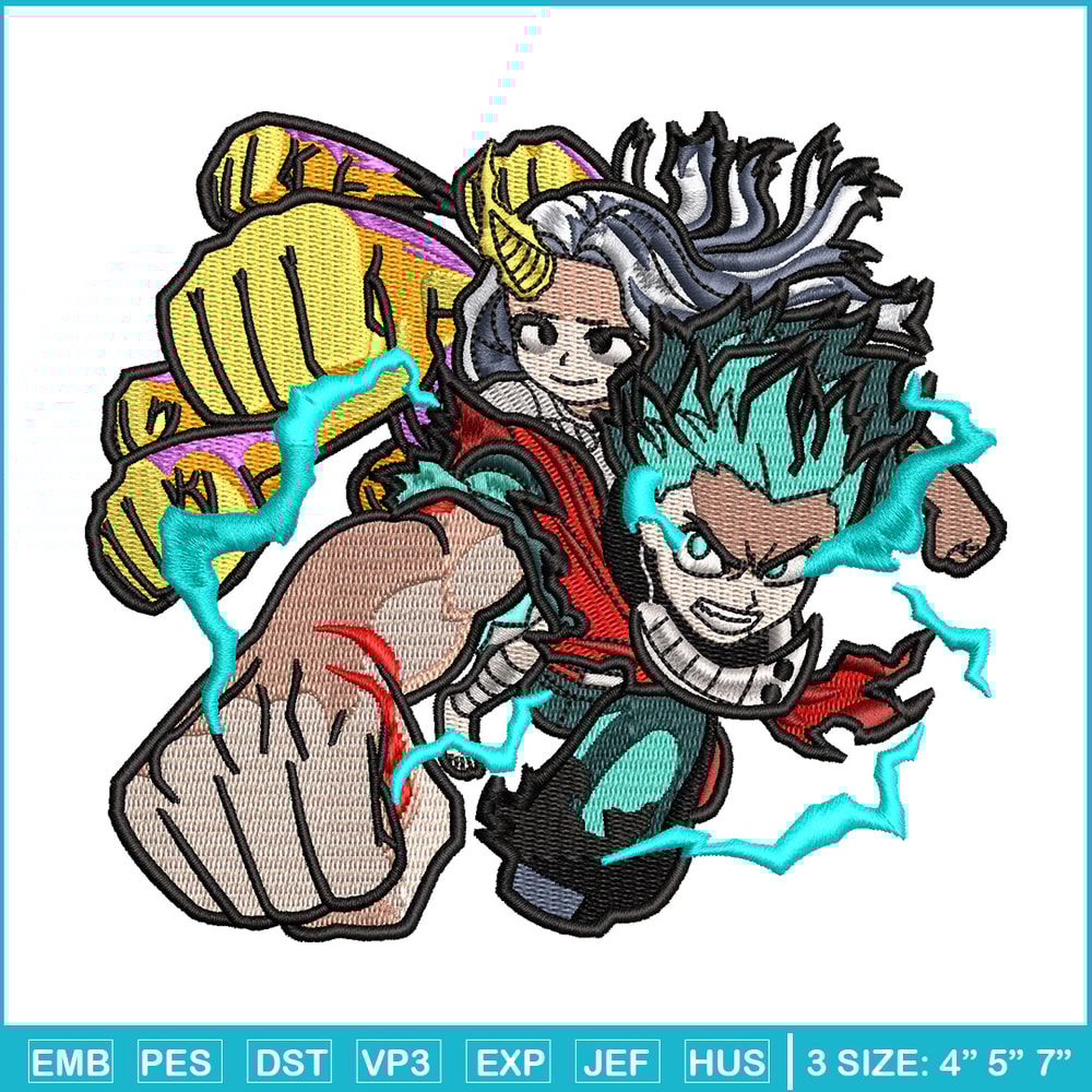 Deku punch embroidery design, Mha embroidery, Anime design, Embroidery shirt, Embroidery file, Digital download.jpg