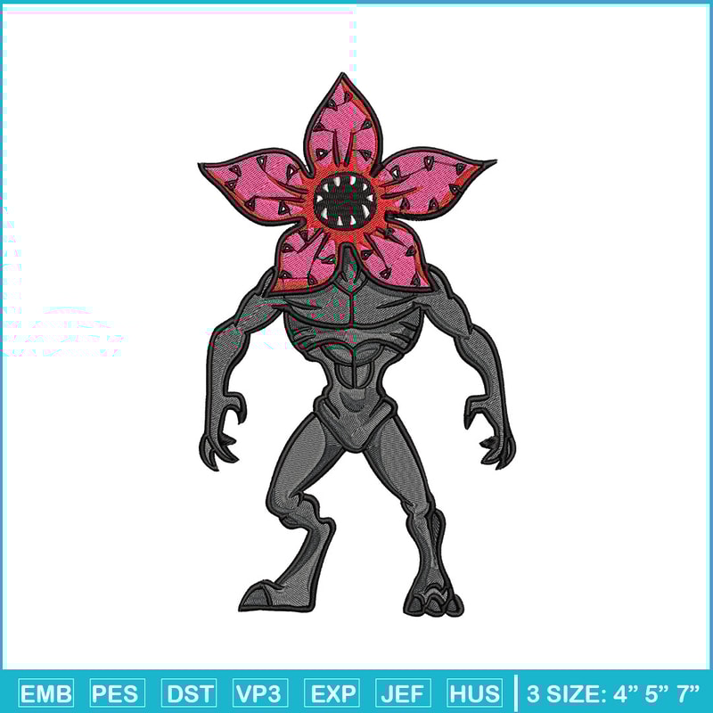 Demogorgon embroidery design, Demogorgon embroidery, Anime design, Embroidery shirt, Embroidery file, Digital download.jpg