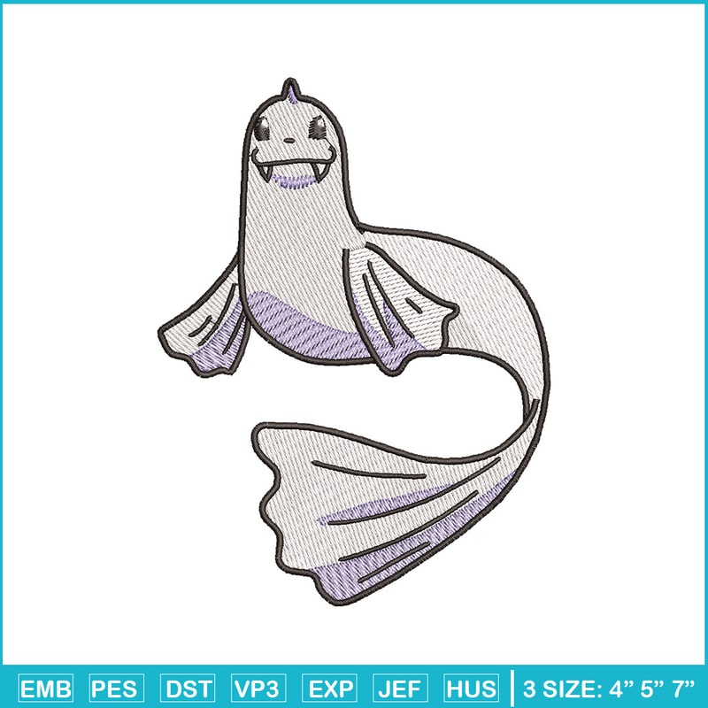 Dewgong embroidery design, Pokemon embroidery, Anime design, Embroidery shirt, Embroidery file,Digital download.jpg