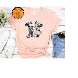 mickey and minnie mouse shirt, mickey and minnie mouse black and white cartoon character shirt, disney couple shirt, dis