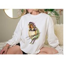 retro easter sweatshirt for women, easter egg girl shirt gift for her, vintage easter sweater, funny easter shirt, easte