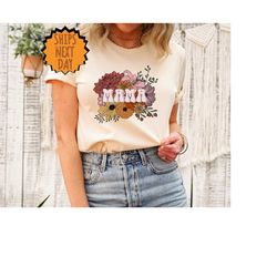 retro floral mama shirt, mama floral shirt, mom shirt for mom for mother's day, mama t-shirt, shirt for mom for mother's